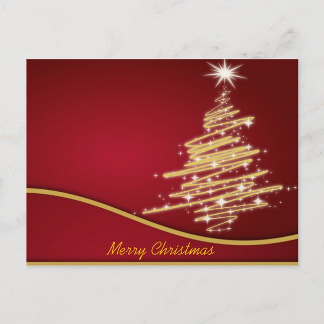 christmas trees holiday postcard (Front)