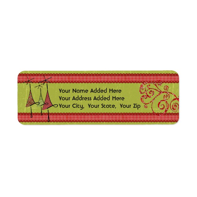 Christmas Trees Holiday Return Address Labels (Front)