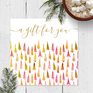 Christmas Trees Holiday Script Gift Certificate