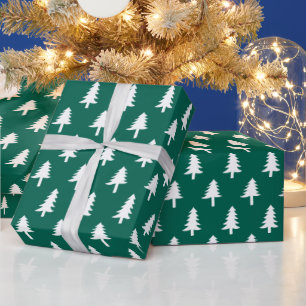 Christmas Trees   Holiday Wrapping Paper in Green
