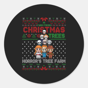 Christmas Trees Horrors Tree Farm, Scary Character Classic Round Sticker