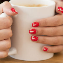 Christmas trees Hot red Minx Nail Art