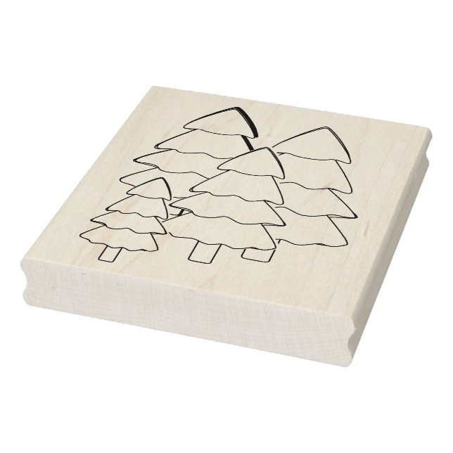 Christmas trees illistration art stamp (Stamp)