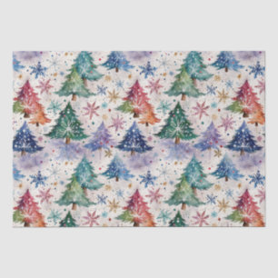 Christmas Trees in Colourful Snow Tissue Paper