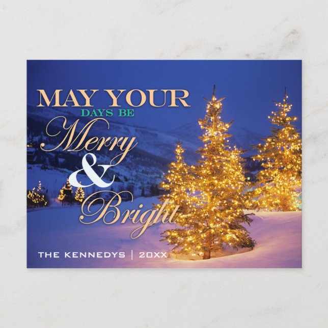 Christmas Trees in Park City Holiday Postcard (Front)