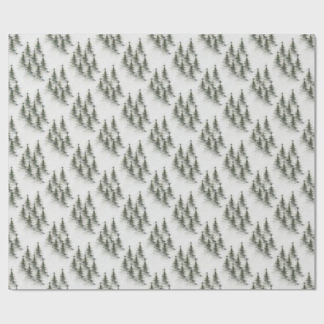 Christmas trees in the Woods Wrapping Paper (Flat)