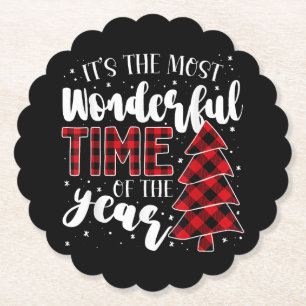 Christmas Trees It's the Most Wonderful Time of th Paper Coaster