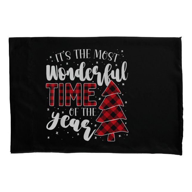 Christmas Trees It's the Most Wonderful Time of th Pillowcase (Front)