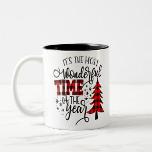 Christmas Trees It's The Most Wonderful Time Of Th Two-Tone Coffee Mug