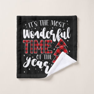 Christmas Trees It's the Most Wonderful Time of th Wash Cloth