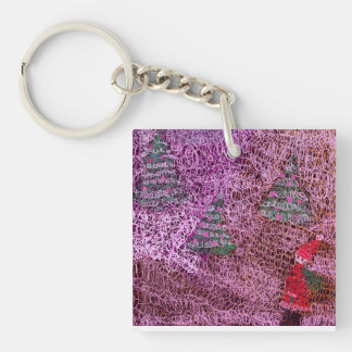 Christmas trees key ring