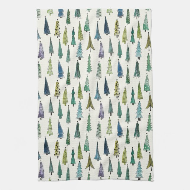 christmas trees kitchen towel (Vertical)