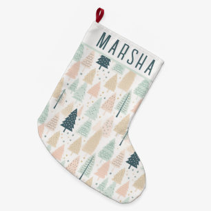 Christmas Trees Large Christmas Stocking