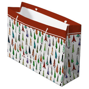 Christmas trees large gift bag