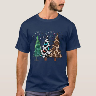 Christmas trees Leopard Christmasrees Winter famil T-Shirt