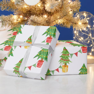 Christmas Trees, Lights and Decorations Wrapping Paper