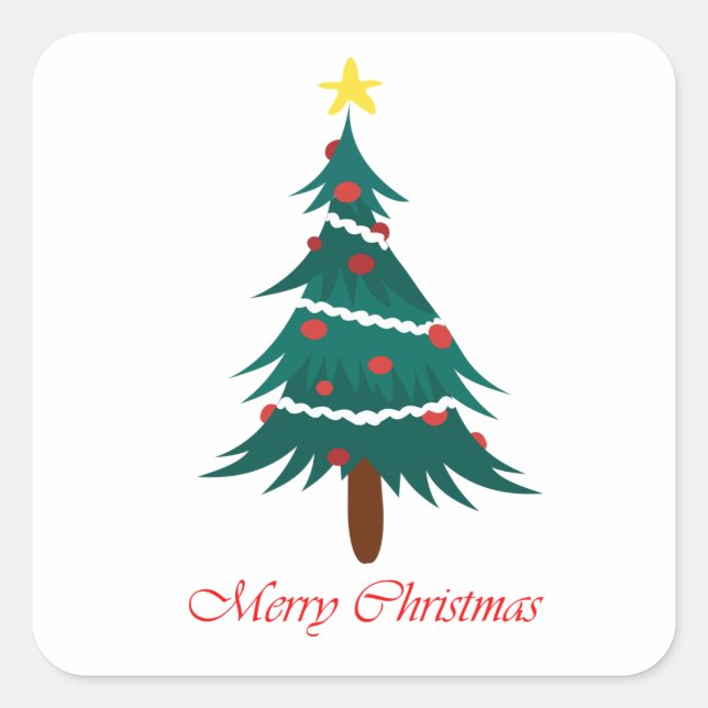 Christmas Trees | Luxurious Holiday Square Sticker (Front)