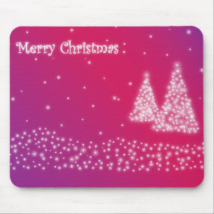 Christmas Trees made out of Snowflakes Mouse Mat