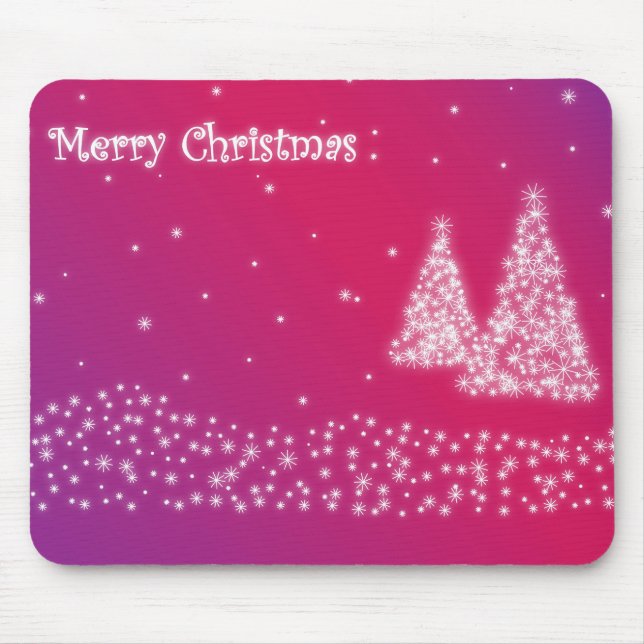 Christmas Trees made out of Snowflakes Mouse Mat (Front)