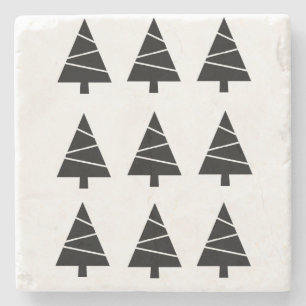 Christmas Trees Marble Stone Coaster