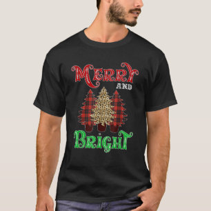 Christmas Trees Merry and Bright Xmas Leopard Buff T-Shirt