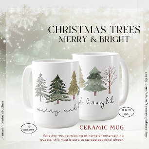 Christmas Trees Merry & Bright Ceramig Mug