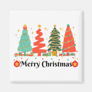 Christmas Trees Merry Christmas Magnet