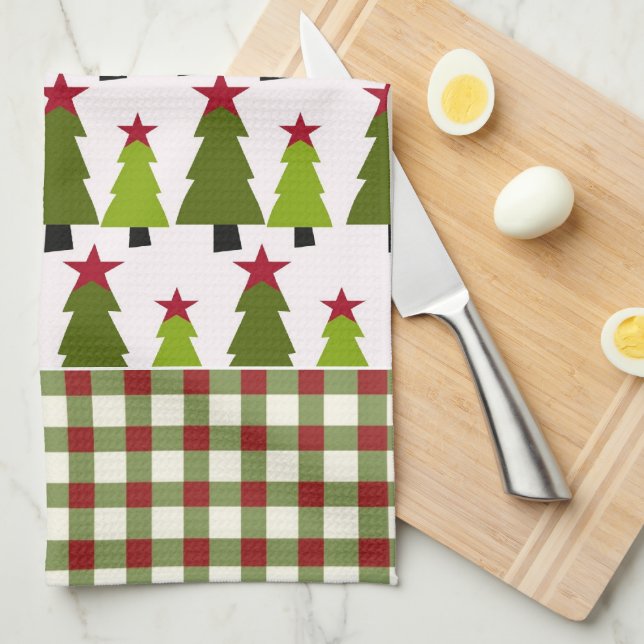 Christmas Trees Microfiber Kitchen Towel (Quarter Fold)