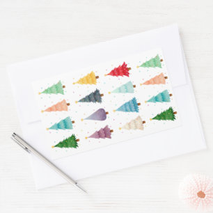 Christmas trees, Ornaments for a Joyful Season Rectangular Sticker