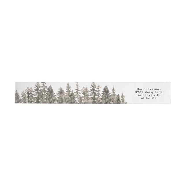 Christmas Trees painted wrap around address label (Individual)