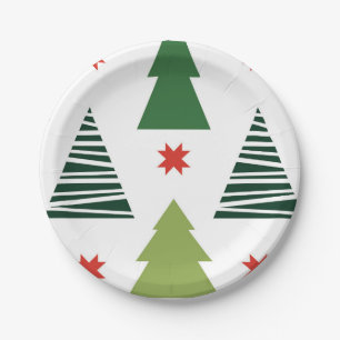 Christmas Trees Paper Plate