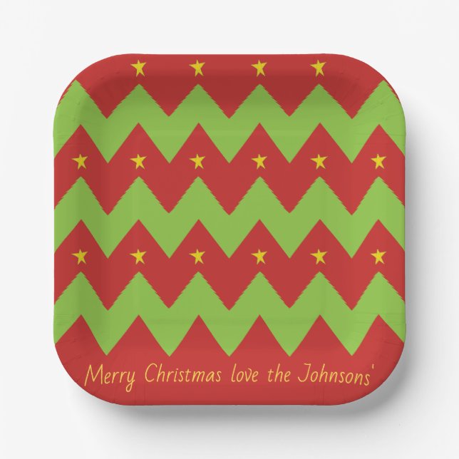 Christmas Trees Paper Plate (Front)