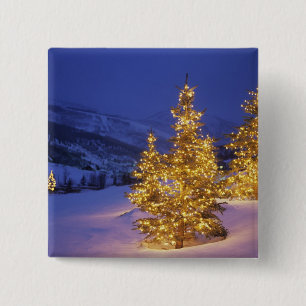 Christmas trees, Park City, Wastch Mountains, 15 Cm Square Badge