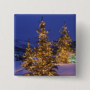 Christmas trees, Park City, Wastch Mountains, 2 15 Cm Square Badge