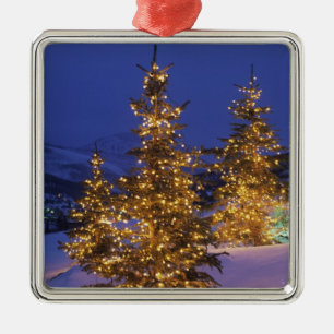Christmas trees, Park City, Wastch Mountains, 2 Metal Tree Decoration