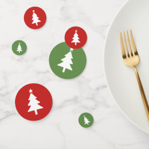 Christmas Trees Party Table Confetti   Red Green
