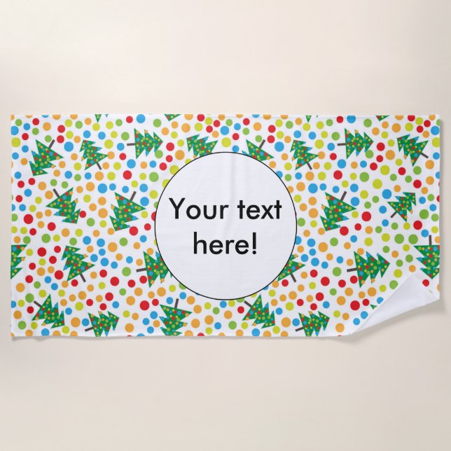 Christmas trees pattern beach towel (Front)
