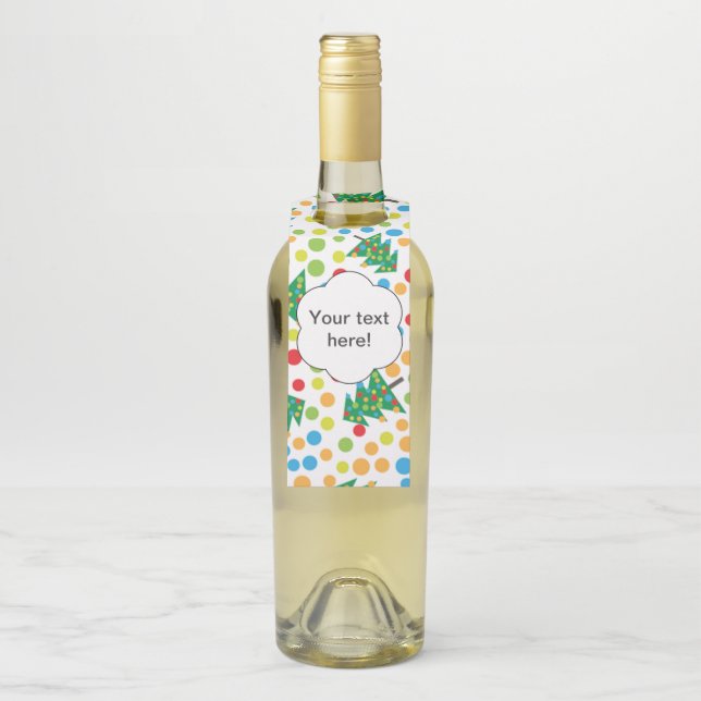 Christmas trees pattern bottle tag (On Bottle)