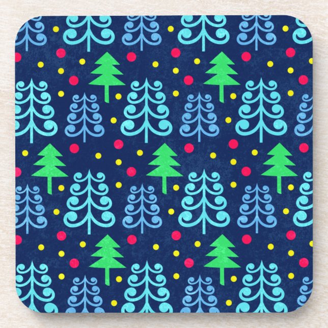 Christmas Trees Pattern Coaster (Front)