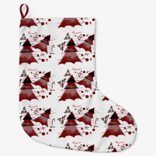 Christmas Trees Pattern Large Christmas Stocking