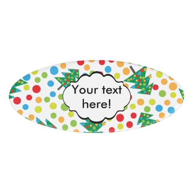 Christmas trees pattern name tag (Front)