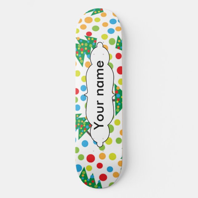 Christmas trees pattern skateboard (Front)