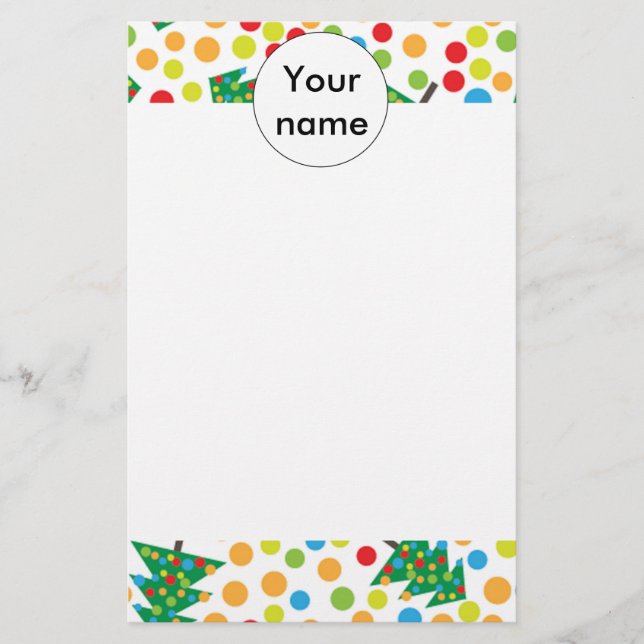 Christmas trees pattern stationery (Front)