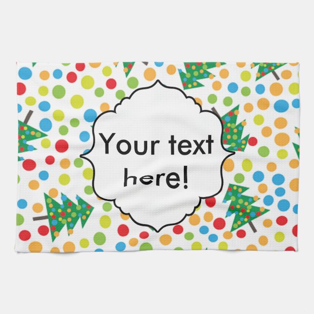 Christmas trees pattern tea towel (Horizontal)