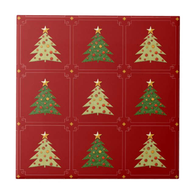 Christmas Trees Pattern Tile (Front)