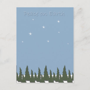 christmas trees peace on earth holiday postcard