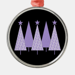 Christmas Trees - Periwinkle Ribbon Metal Tree Decoration