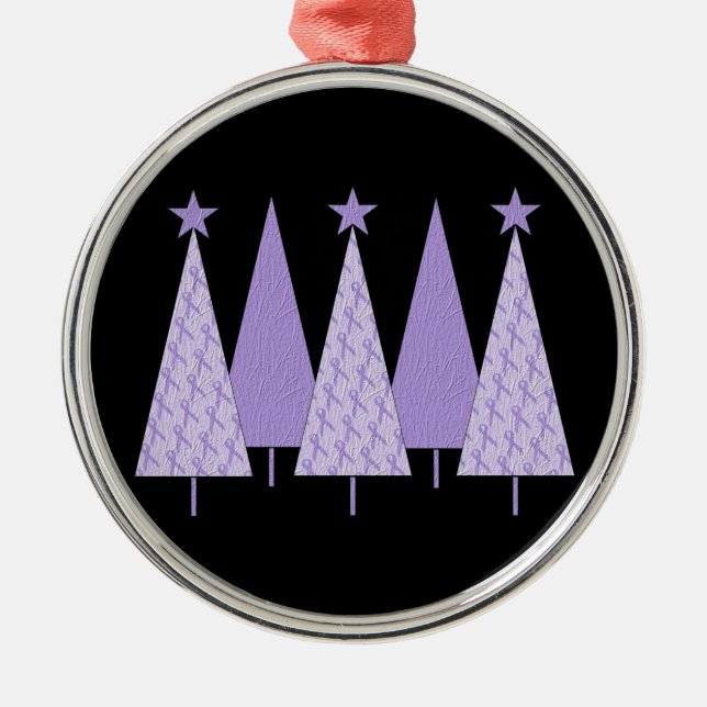 Christmas Trees - Periwinkle Ribbon Metal Tree Decoration (Front)