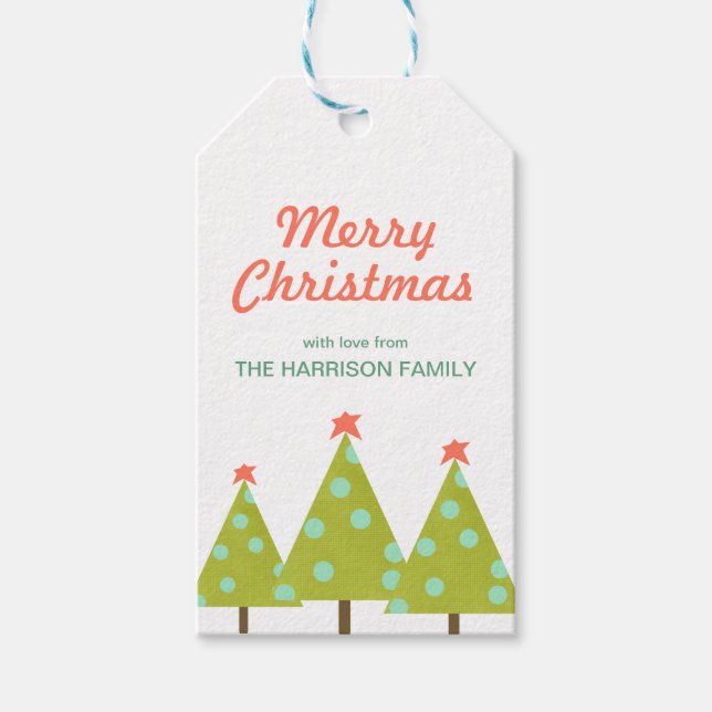Christmas Trees Personalised Gift Tags (Front)
