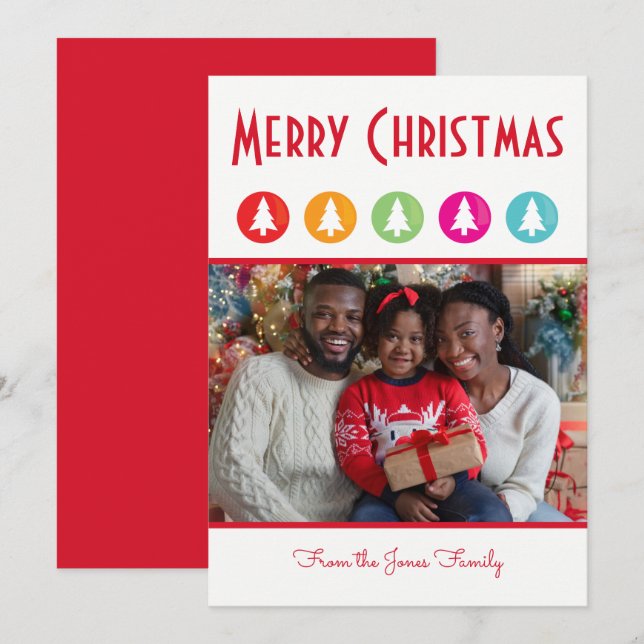 Christmas Trees Photo Christmas Holiday Card (Front/Back)
